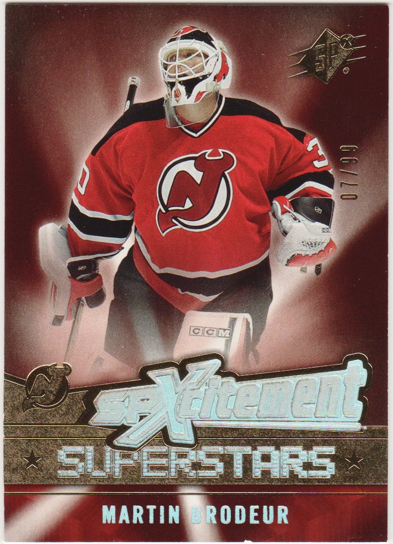 (image for) 2005-06 SPx Xcitement Superstars Gold #XSMB Martin Brodeur 7/99