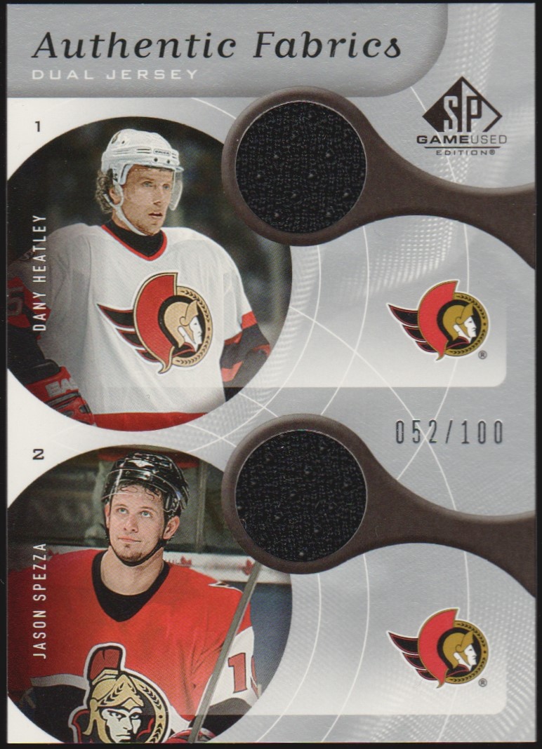 (image for) 2005-06 SP Game Used Authentic Fabrics Dual #DJ Dany Heatley