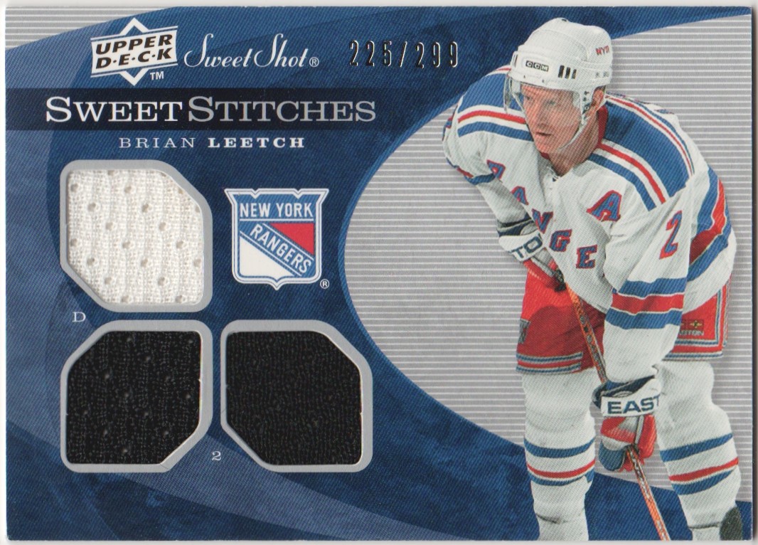 2007-08 Sweet Shot Sweet Stitches Triples #SSTBL Brian Leetch (image for) 2007-08 Sweet Shot Sweet Stitches Triples #SSTBL Brian Leetch