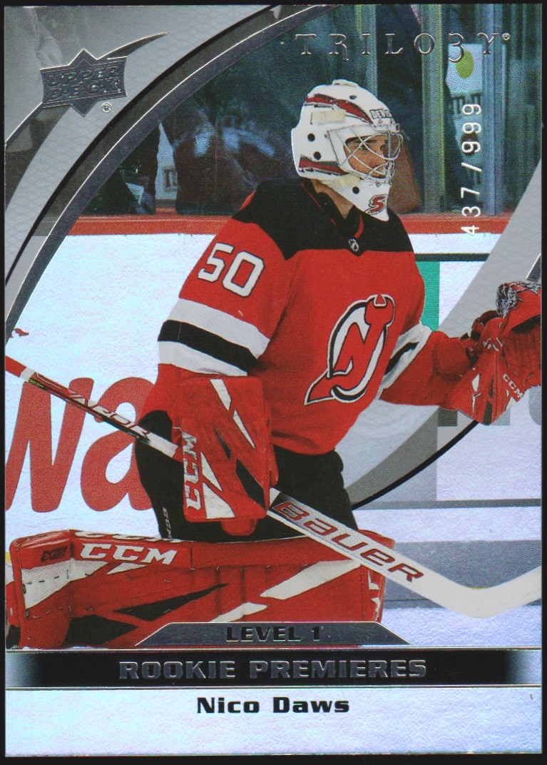2021-22 Upper Deck Trilogy #17 Nico Daws 437/999 RC (image for) 2021-22 Upper Deck Trilogy #17 Nico Daws 437/999 RC