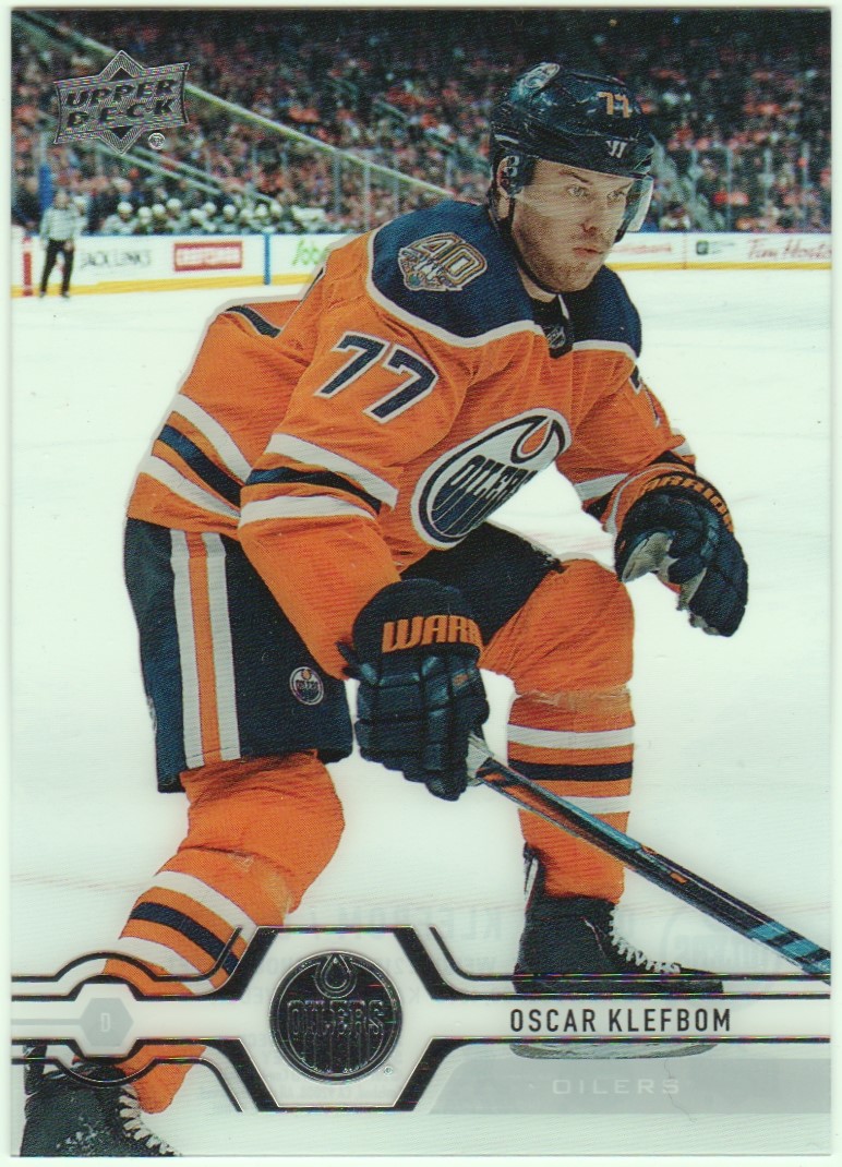 2019-20 Upper Deck Clear Cut #189 Oscar Klefbom (image for) 2019-20 Upper Deck Clear Cut #189 Oscar Klefbom