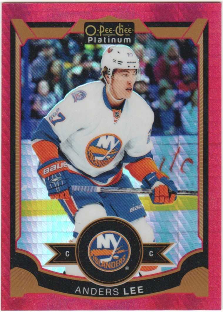 2015-16 O-Pee-Chee Platinum Red Prism #14 Anders Lee 78/149 (image for) 2015-16 O-Pee-Chee Platinum Red Prism #14 Anders Lee 78/149