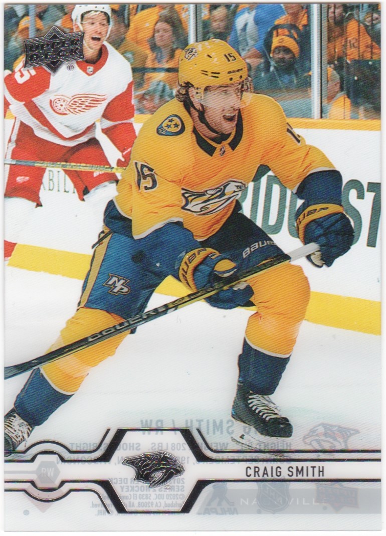 2019-20 Upper Deck Clear Cut #392 Craig Smith (image for) 2019-20 Upper Deck Clear Cut #392 Craig Smith