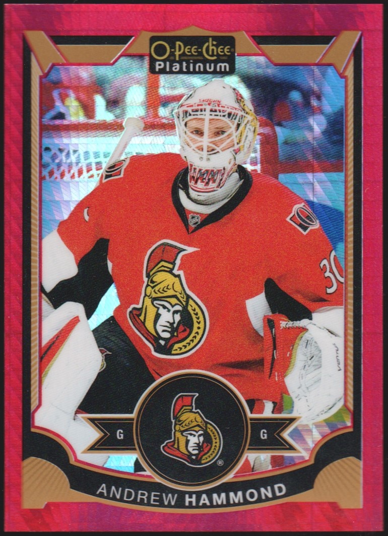 2015-16 O-Pee-Chee Platinum Red Prism #48 Andrew Hammond 46/149 (image for) 2015-16 O-Pee-Chee Platinum Red Prism #48 Andrew Hammond 46/149