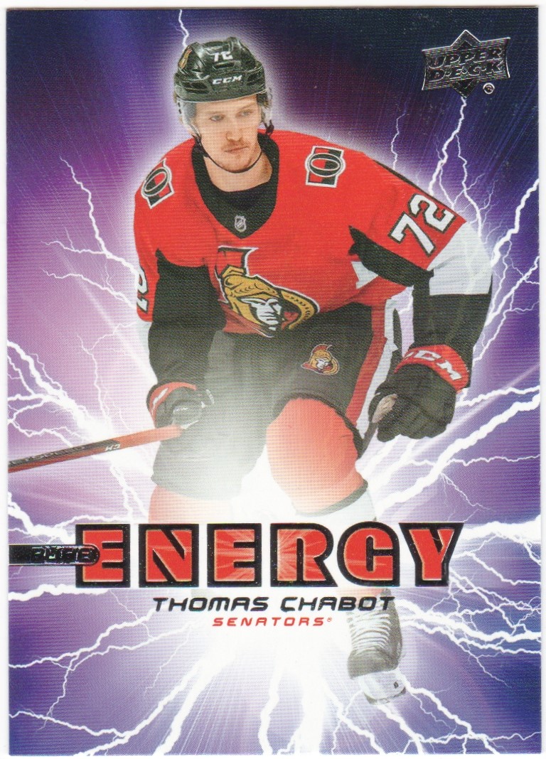 2019-20 Upper Deck Pure Energy #PE8 Thomas Chabot (image for) 2019-20 Upper Deck Pure Energy #PE8 Thomas Chabot