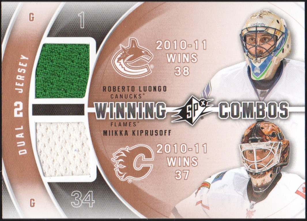 (image for) 2011-12 SPx Winning Combos #WCLK Roberto Luongo/Miikka Kiprusoff