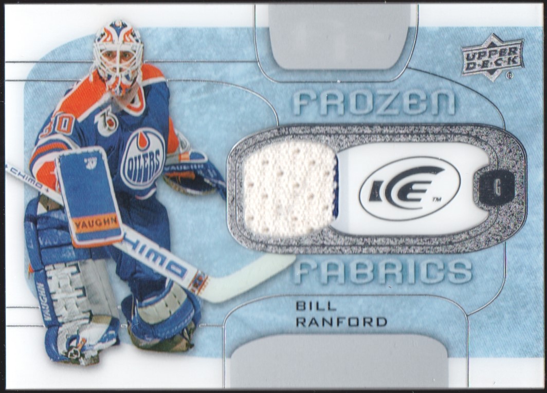 2015-16 Upper Deck Ice Frozen Fabrics #FFBR Bill Ranford (image for) 2015-16 Upper Deck Ice Frozen Fabrics #FFBR Bill Ranford