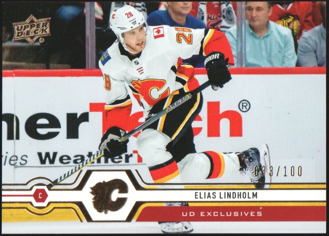 (image for) 2019-20 Upper Deck Exclusives #183 Elias Lindholm 33/100