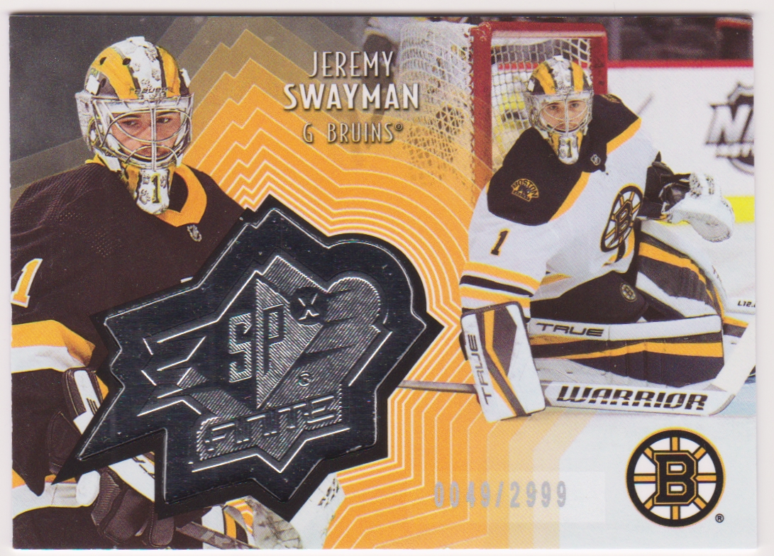 2021-22 Upper Deck SPx Finite #SF4 Jeremy Swayman 0049/2999 (image for) 2021-22 Upper Deck SPx Finite #SF4 Jeremy Swayman 0049/2999