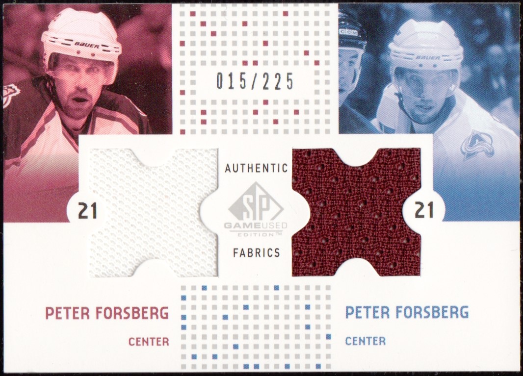 (image for) 2002-03 SP Game Used Authentic Fabrics #CFFO Peter Forsberg Dual