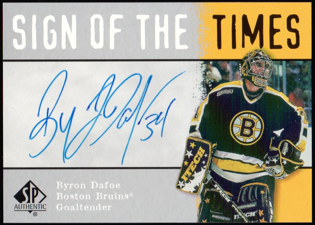 (image for) 2000-01 SP Authentic Sign of the Times #BD Byron Dafoe