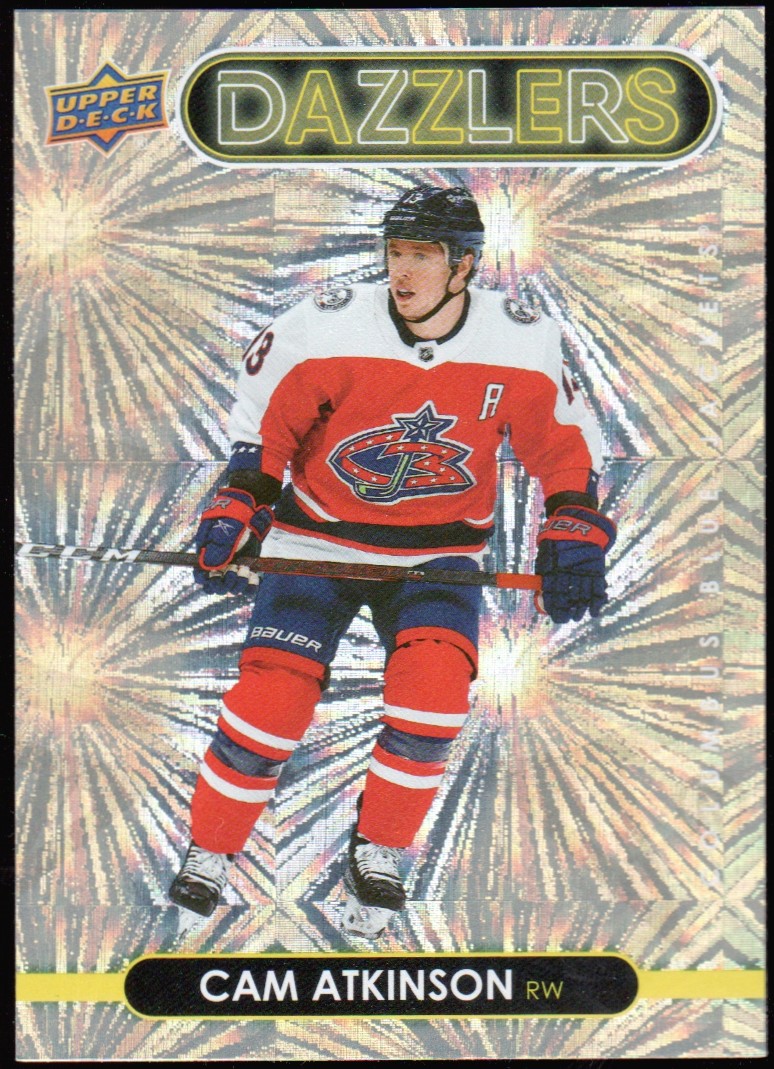 2021-22 Upper Deck Dazzlers Orange #DZ15 Cam Atkinson (image for) 2021-22 Upper Deck Dazzlers Orange #DZ15 Cam Atkinson
