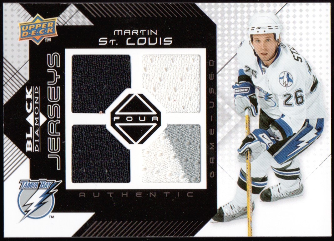 2008-09 Black Diamond Jerseys Quad #BDJMS Martin St. Louis (image for) 2008-09 Black Diamond Jerseys Quad #BDJMS Martin St. Louis