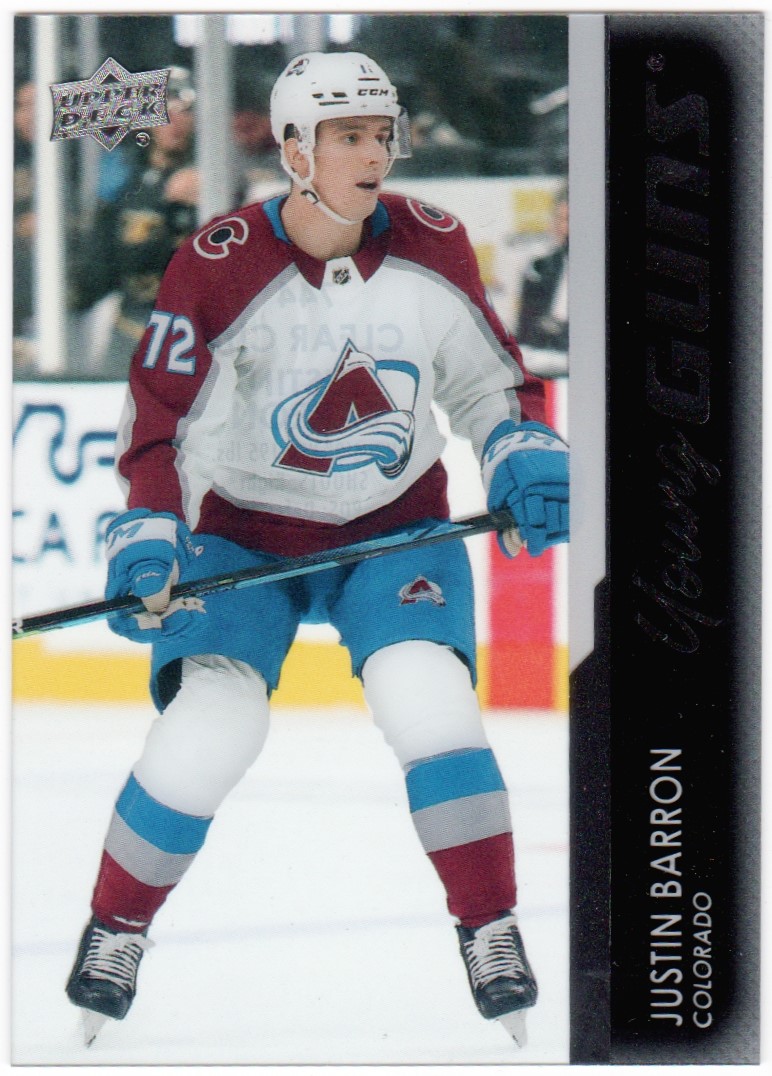 2021-22 Upper Deck Clear Cut #744 Justin Barron YG RC (image for) 2021-22 Upper Deck Clear Cut #744 Justin Barron YG RC