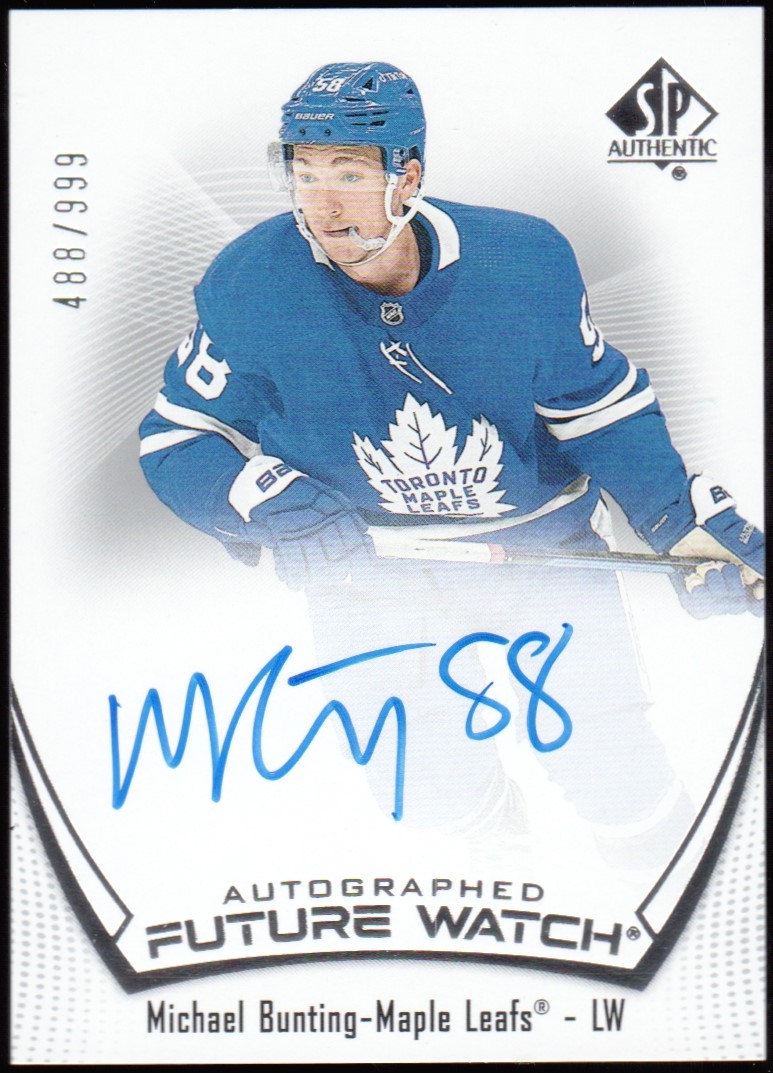 (image for) 2021-22 SP Authentic #171 Michael Bunting FW AUTO 488/999 RC