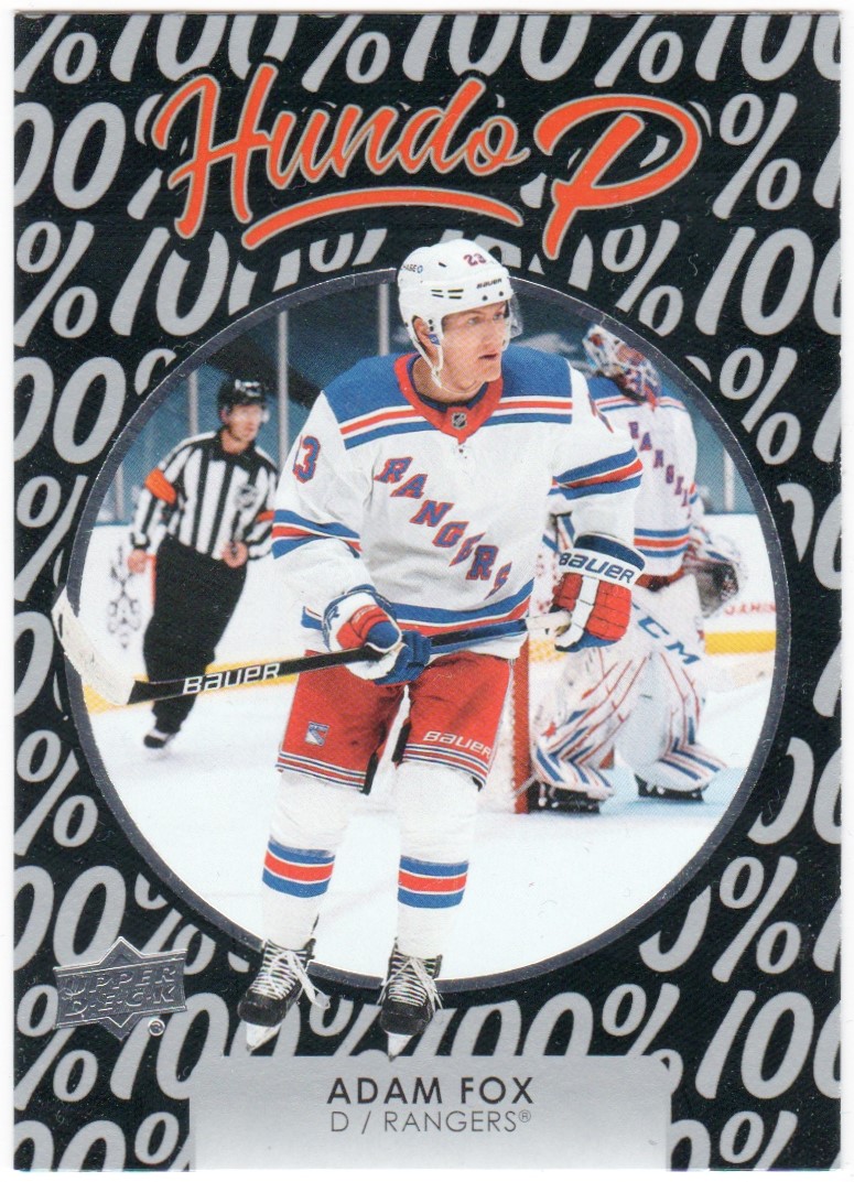 2021-22 Upper Deck Hundo P #HP14 Adam Fox (image for) 2021-22 Upper Deck Hundo P #HP14 Adam Fox