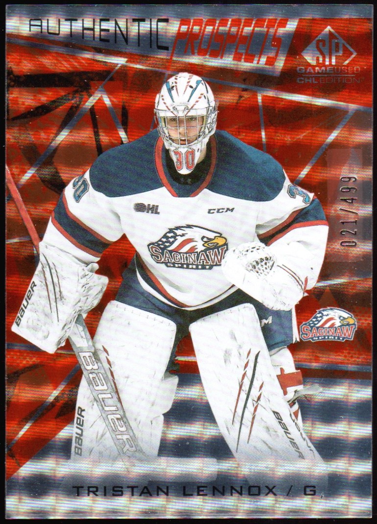 2021-22 SP Game Used CHL Orange #8 Tristan Lennox (image for) 2021-22 SP Game Used CHL Orange #8 Tristan Lennox