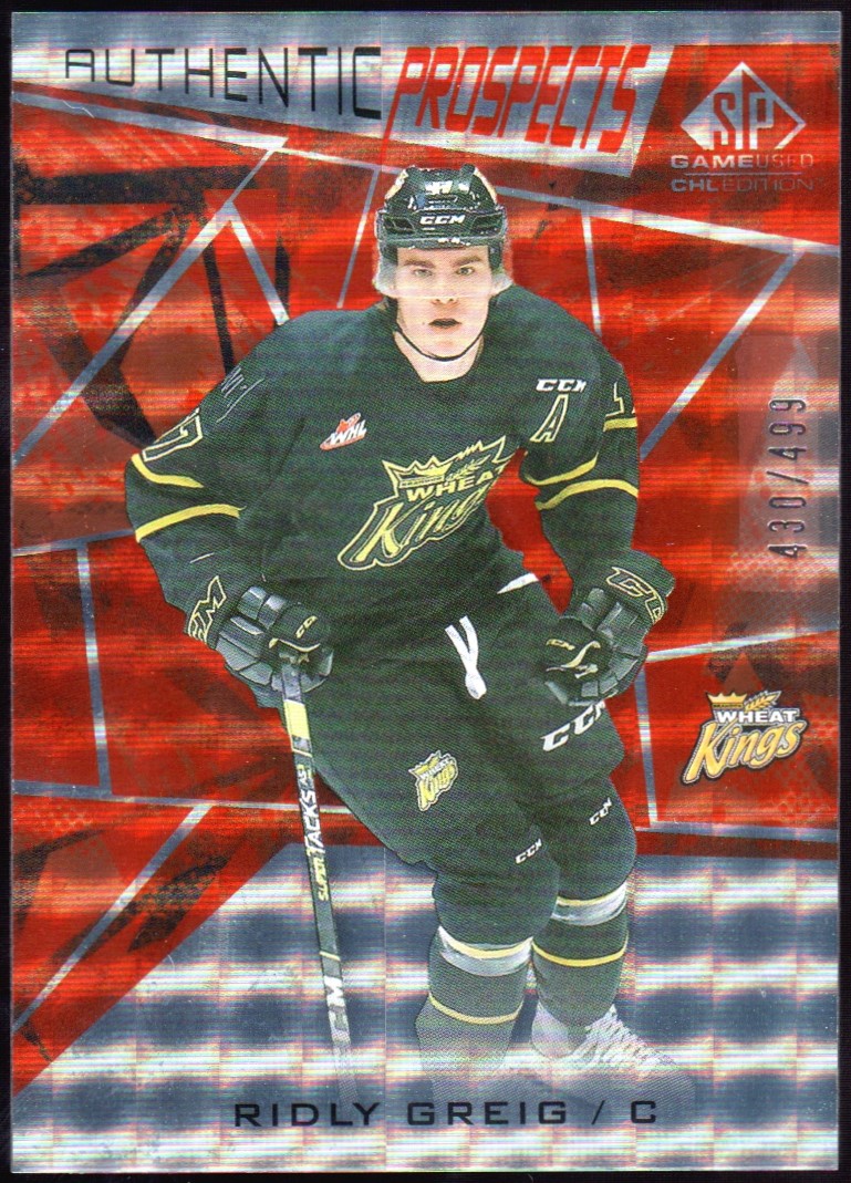 2021-22 SP Game Used CHL Orange #9 Ridly Greig (image for) 2021-22 SP Game Used CHL Orange #9 Ridly Greig
