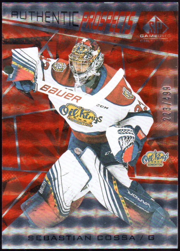 2021-22 SP Game Used CHL Orange #15 Sebastian Cossa (image for) 2021-22 SP Game Used CHL Orange #15 Sebastian Cossa