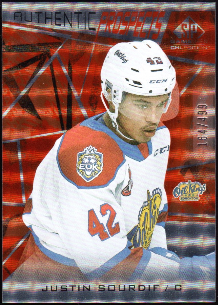 2021-22 SP Game Used CHL Orange #25 Justin Sourdif (image for) 2021-22 SP Game Used CHL Orange #25 Justin Sourdif