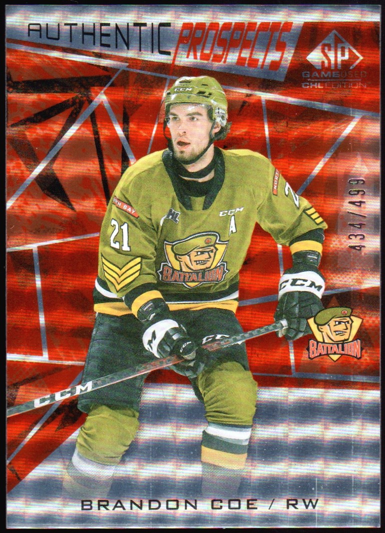(image for) 2021-22 SP Game Used CHL Orange #40 Brandon Coe
