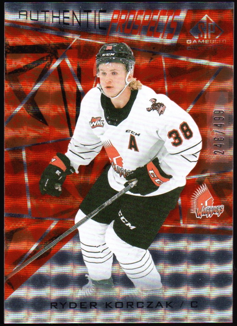 2021-22 SP Game Used CHL Orange #7 Ryder Korczak (image for) 2021-22 SP Game Used CHL Orange #7 Ryder Korczak