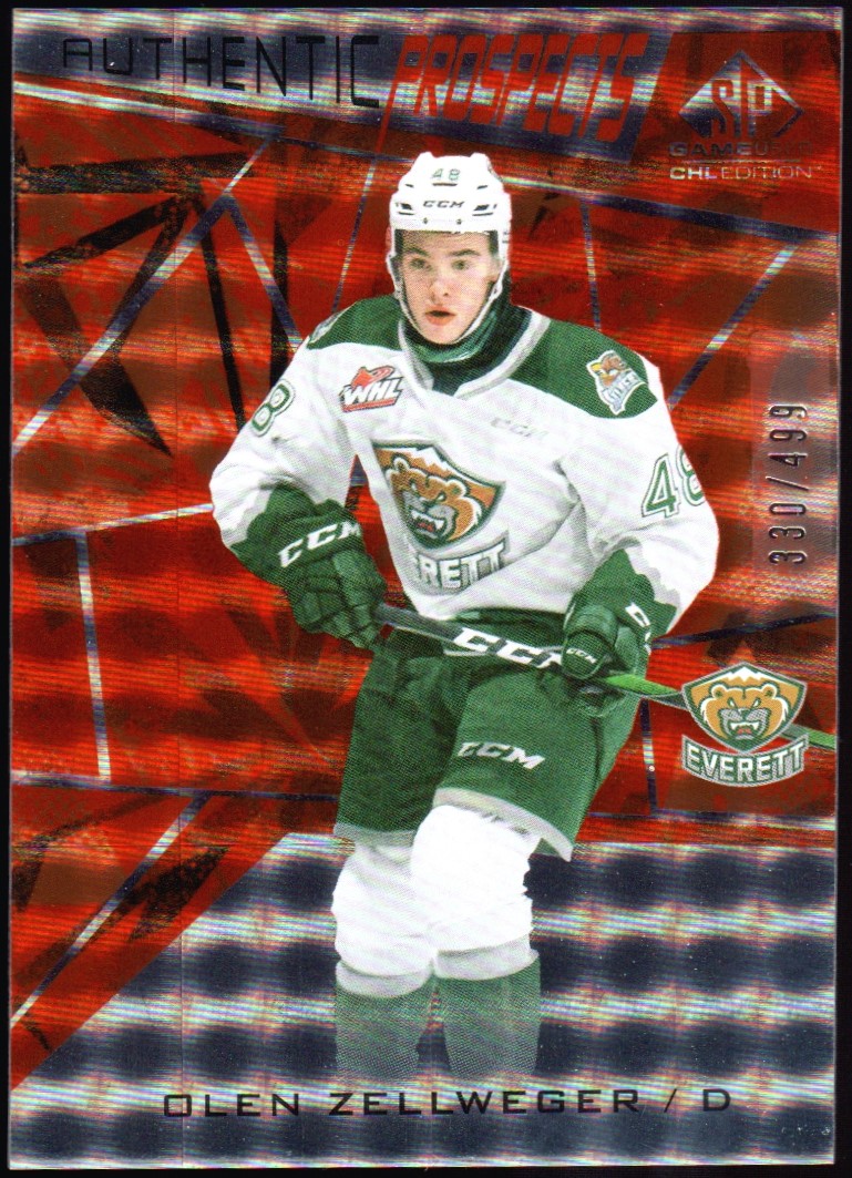 2021-22 SP Game Used CHL Orange #27 Olen Zellweger (image for) 2021-22 SP Game Used CHL Orange #27 Olen Zellweger