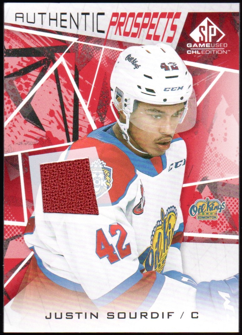 2021-22 SP Game Used CHL Jerseys Red #25 Justin Sourdif (image for) 2021-22 SP Game Used CHL Jerseys Red #25 Justin Sourdif