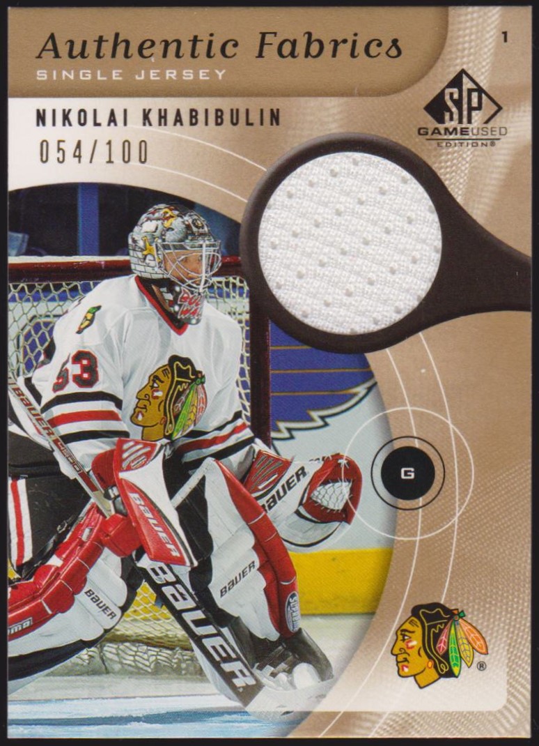 (image for) 2005-06 SP Game Used Authentic Fabrics Gold #AFNK Nikolai Khabibulin 54/100