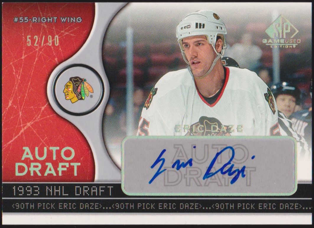 (image for) 2005-06 SP Game Used Auto Draft #ADED Eric Daze 52/90