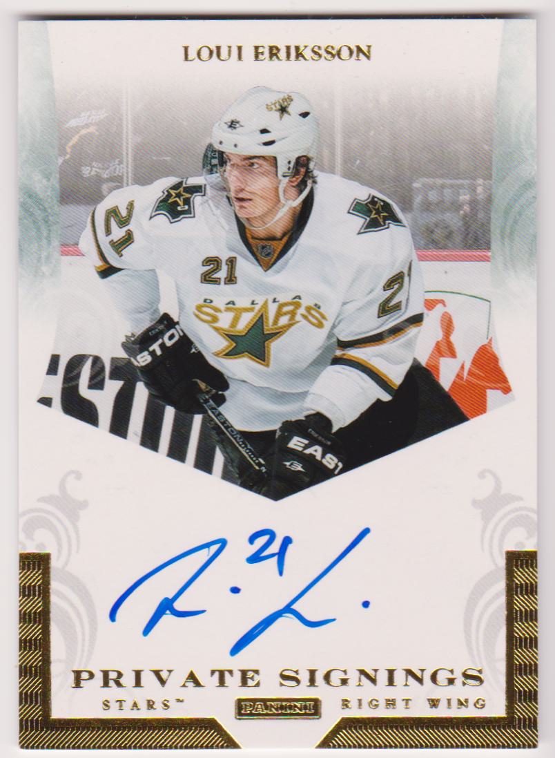 2011-12 Panini Private Signings #LE Loui Eriksson AUTO (image for) 2011-12 Panini Private Signings #LE Loui Eriksson AUTO