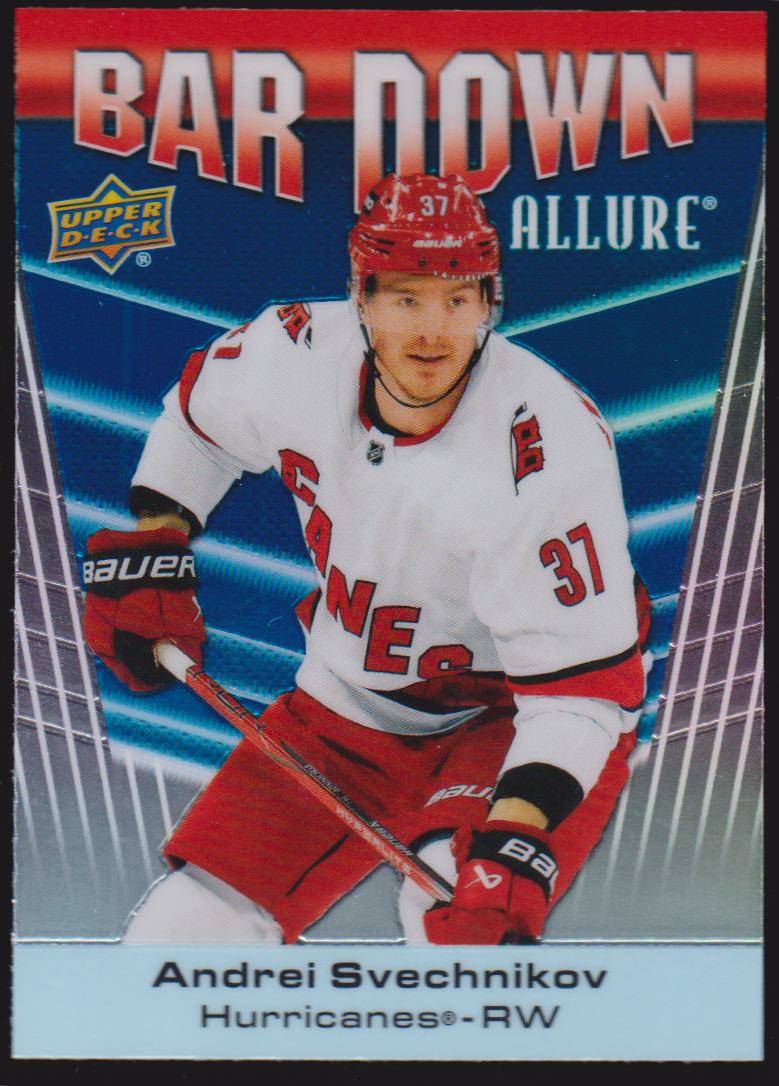 2023-24 Upper Deck Allure Bar Down #BD4 Andrei Svechnikov (image for) 2023-24 Upper Deck Allure Bar Down #BD4 Andrei Svechnikov