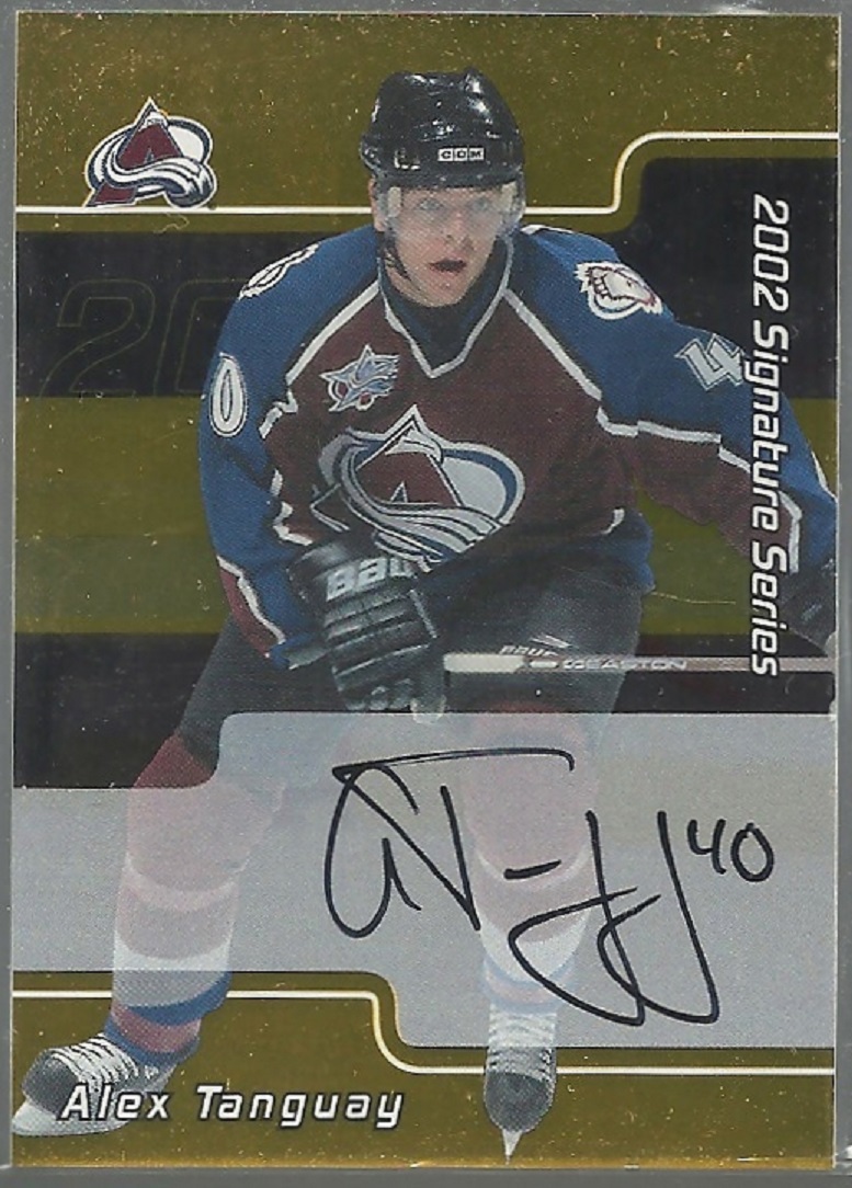 2001-02 BAP Signature Series Autographs Gold #103 Alex Tanguay (image for) 2001-02 BAP Signature Series Autographs Gold #103 Alex Tanguay