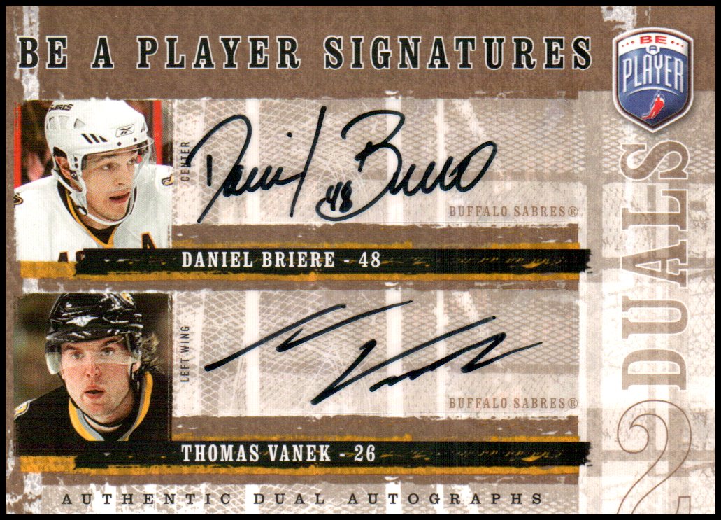 (image for) 2006-07 Be A Player Signatures Duals #DBU Daniel Briere/ Vanek