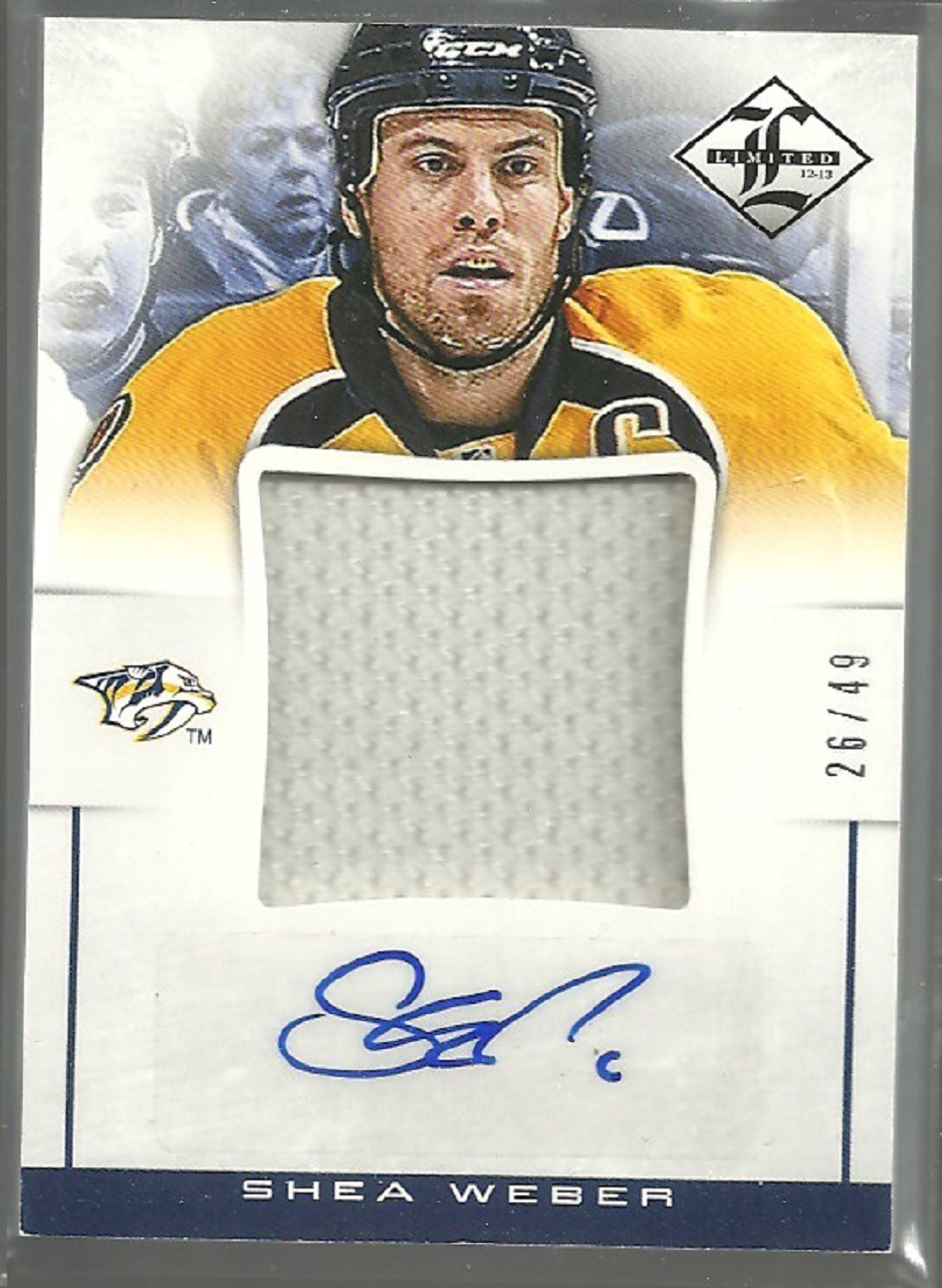 (image for) 2012-13 Limited Jumbo Materials Signatures #JJSW Shea Weber /49