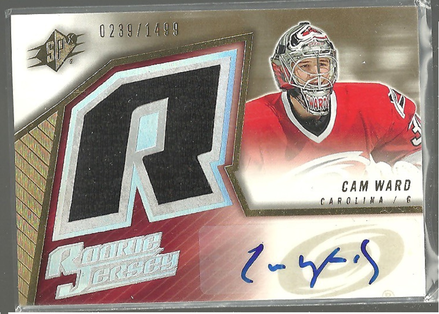 (image for) 2005-06 SPx #166 Cam Ward Jersey AUTO RC 239/1499