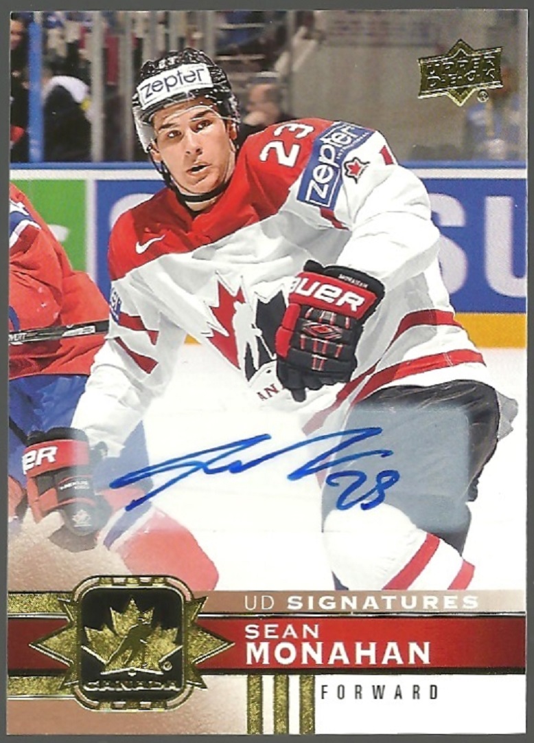 (image for) 2017-18 Upper Deck Team Canada Gold Foil Signatures #8 Sean Monahan