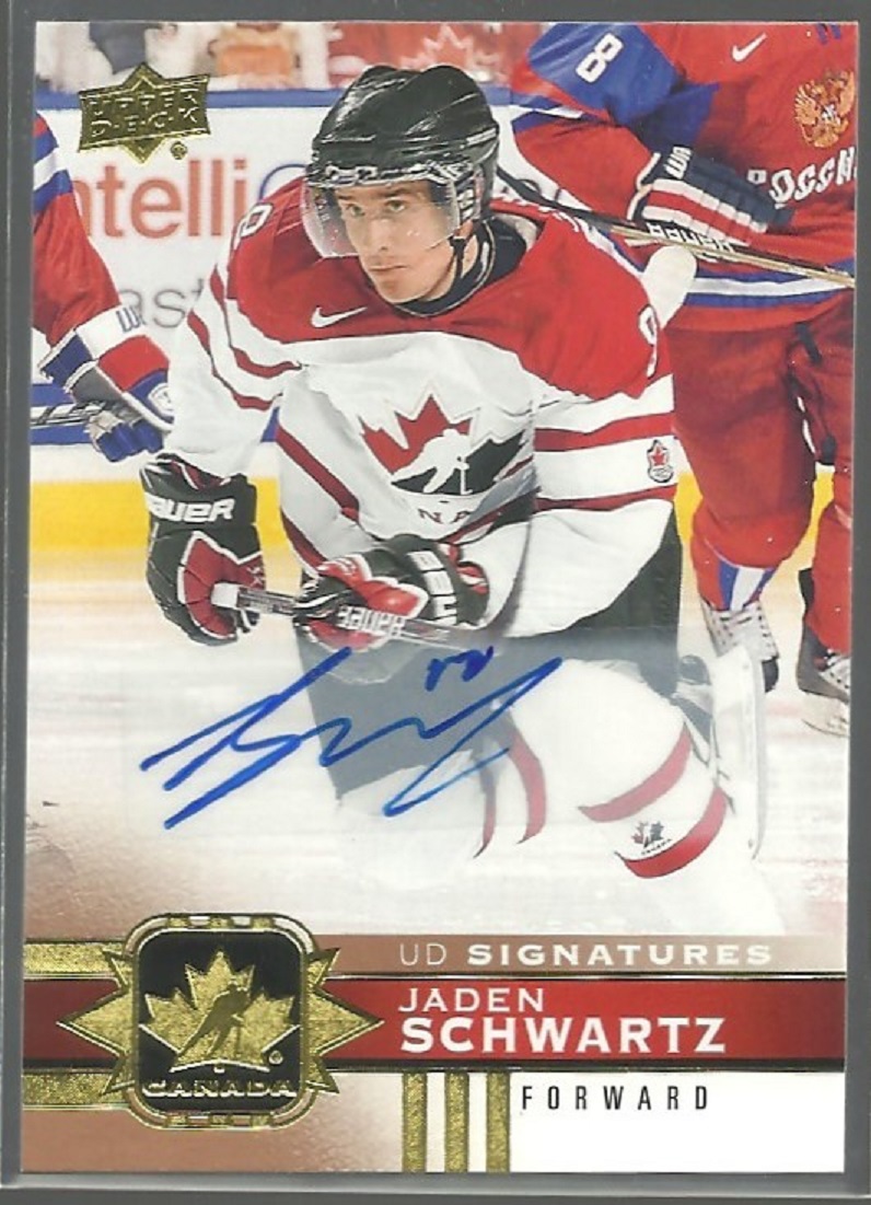 (image for) 2017-18 UD Team Canada Gold Foil Signatures #22 Jaden Schwartz