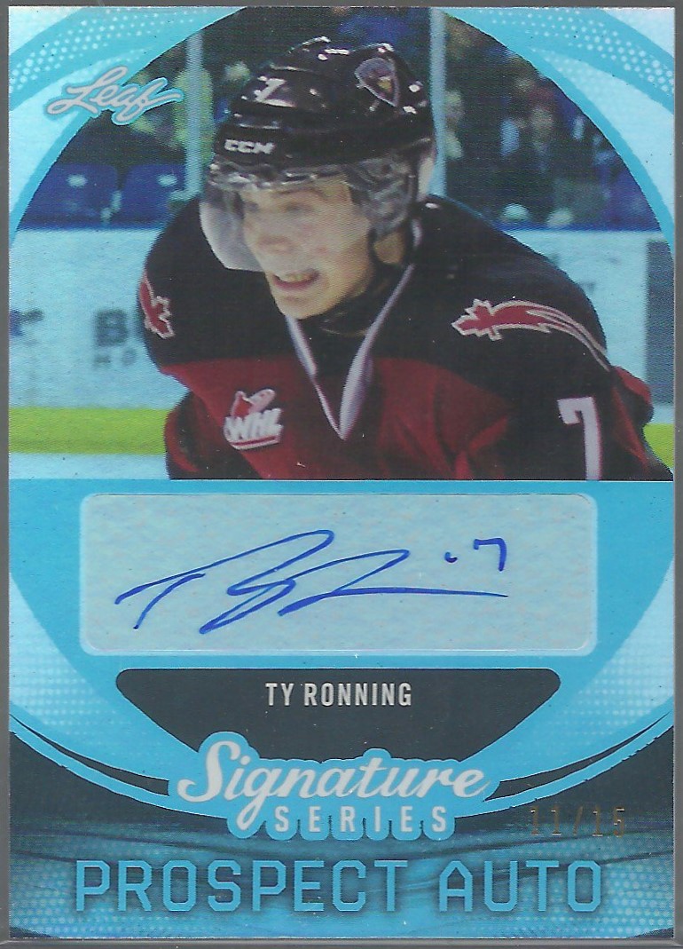 (image for) 2015-16 Leaf Signature Series Auto Blue #SPTR1 Ty Ronning 11/15