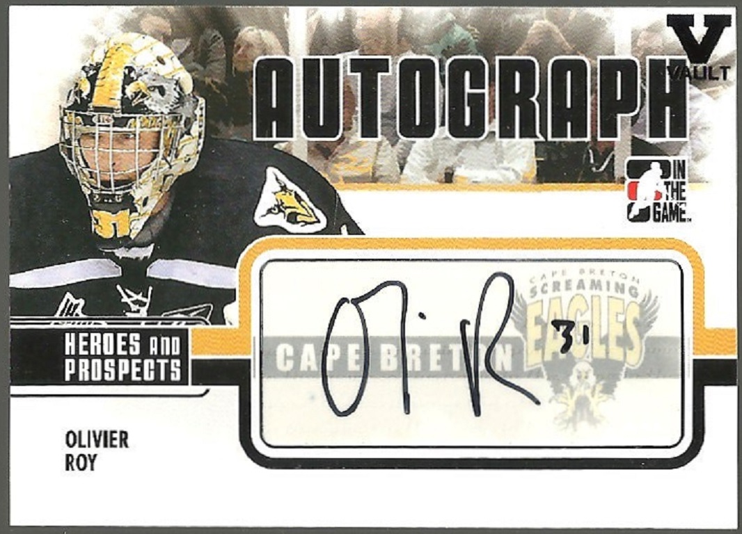 2009-10 ITG Heroes and Prospects Autographs #AOR Olivier Roy (image for) 2009-10 ITG Heroes and Prospects Autographs #AOR Olivier Roy