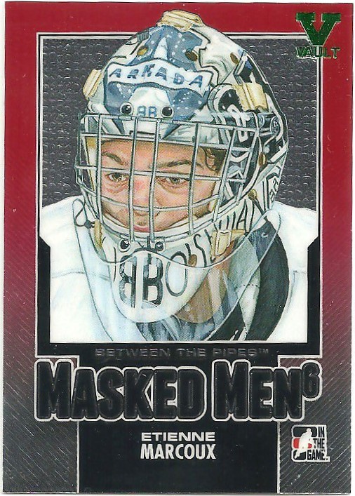2013-14 Between the Pipes Masked Men 6 Red #MM20 Etienne Marcoux (image for) 2013-14 Between the Pipes Masked Men 6 Red #MM20 Etienne Marcoux