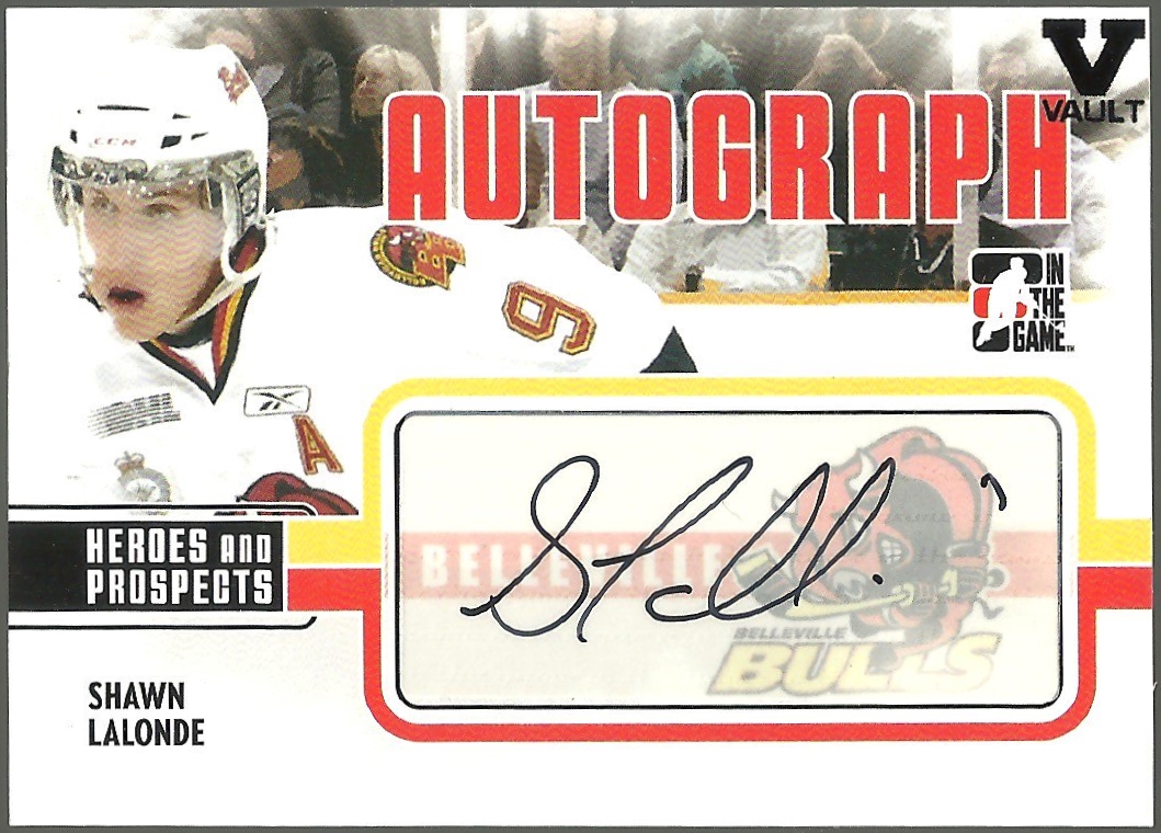 2009-10 ITG Heroes and Prospects Autographs #ASL Shawn Lalonde (image for) 2009-10 ITG Heroes and Prospects Autographs #ASL Shawn Lalonde