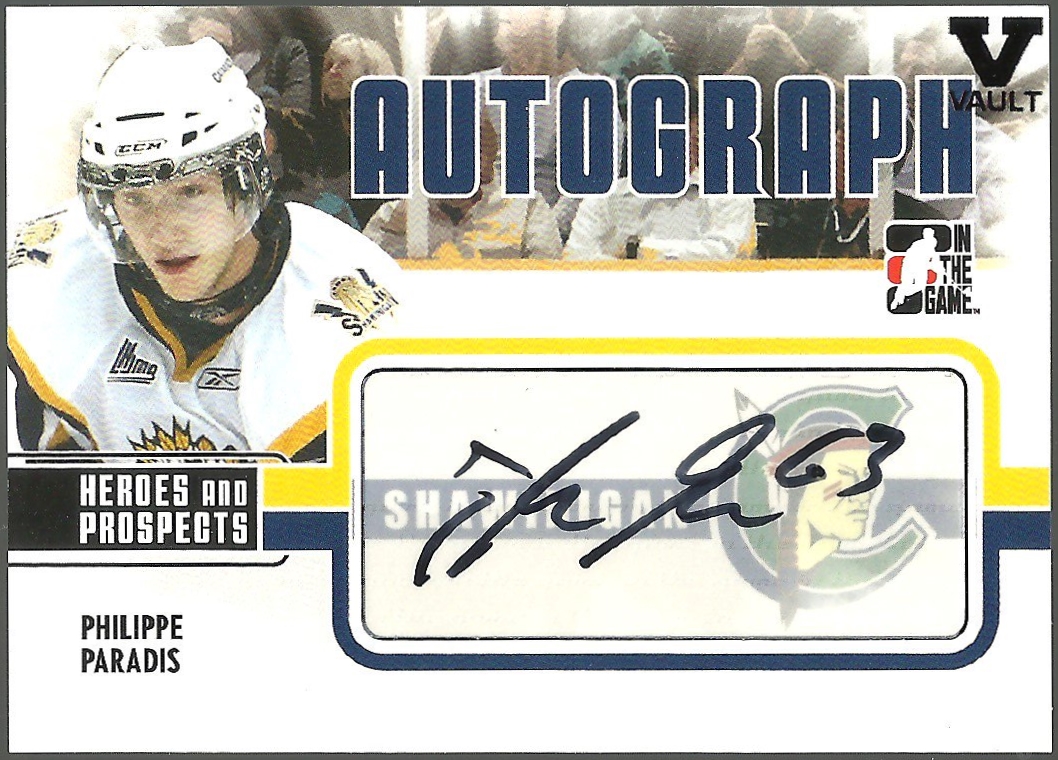 2009-10 ITG Heroes and Prospects Autographs #APP P. Paradis (image for) 2009-10 ITG Heroes and Prospects Autographs #APP P. Paradis