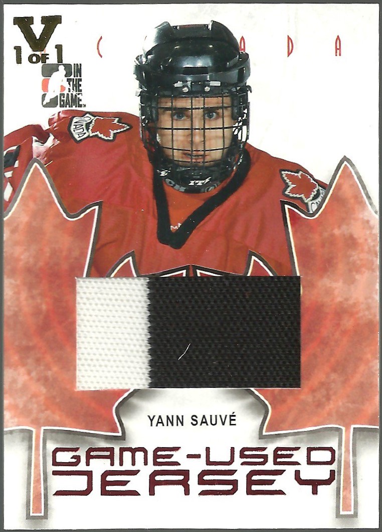 2007-08 ITG O Canada Jerseys #GUJ19 Yann Sauve 1/1 VAULT (image for) 2007-08 ITG O Canada Jerseys #GUJ19 Yann Sauve 1/1 VAULT