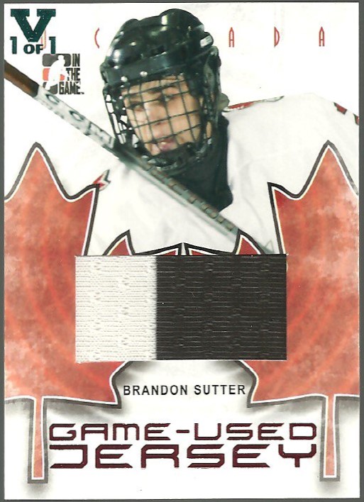 2007-08 ITG O Canada Jerseys #GUJ04 Brandon Sutter 1/1 VAULT (image for) 2007-08 ITG O Canada Jerseys #GUJ04 Brandon Sutter 1/1 VAULT