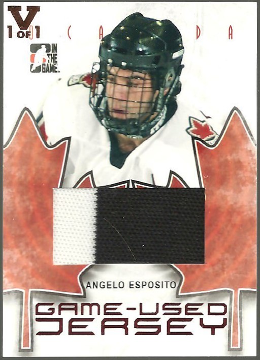 2007-08 ITG O Canada Jerseys #GUJ02 Angelo Esposito 1/1 Vault (image for) 2007-08 ITG O Canada Jerseys #GUJ02 Angelo Esposito 1/1 Vault