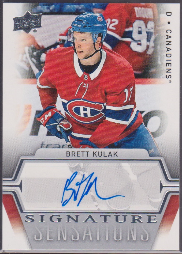 2019-20 Upper Deck Signature Sensations #SSBK Brett Kulak (image for) 2019-20 Upper Deck Signature Sensations #SSBK Brett Kulak