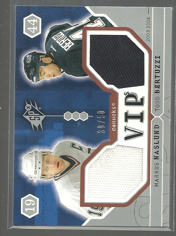 (image for) 2003-04 SPx VIP #VIPNB Markus Naslund/Todd Bertuzzi 30/50