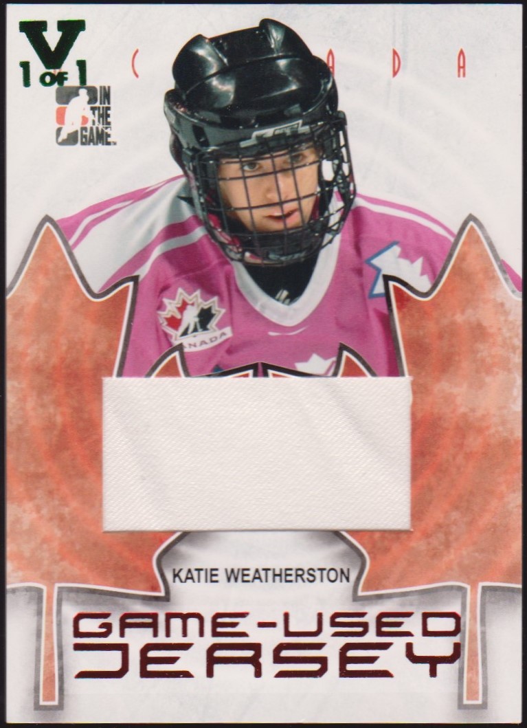 2007-08 ITG O Canada Jerseys #GUJ36 Katie Weatherston 1/1 VAULT (image for) 2007-08 ITG O Canada Jerseys #GUJ36 Katie Weatherston 1/1 VAULT