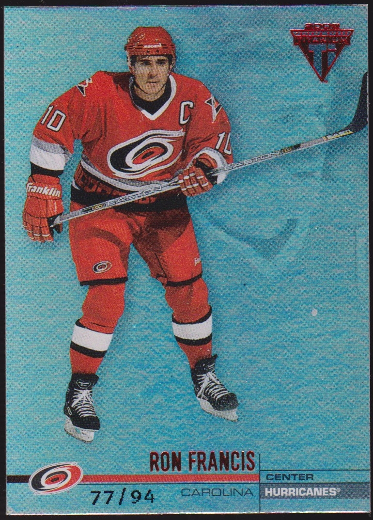 2001-02 Titanium Hobby Red #24 Ron Francis 77/94 (image for) 2001-02 Titanium Hobby Red #24 Ron Francis 77/94